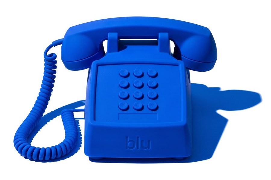 Blue silicone desk telephone