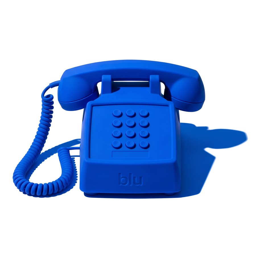 Blue silicone desk telephone