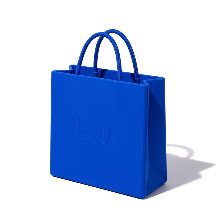 Blue silicone shopping bag