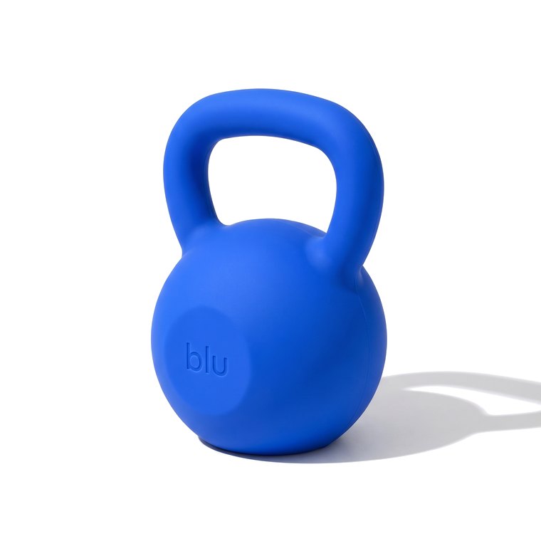 Blue silicone kettlebell
