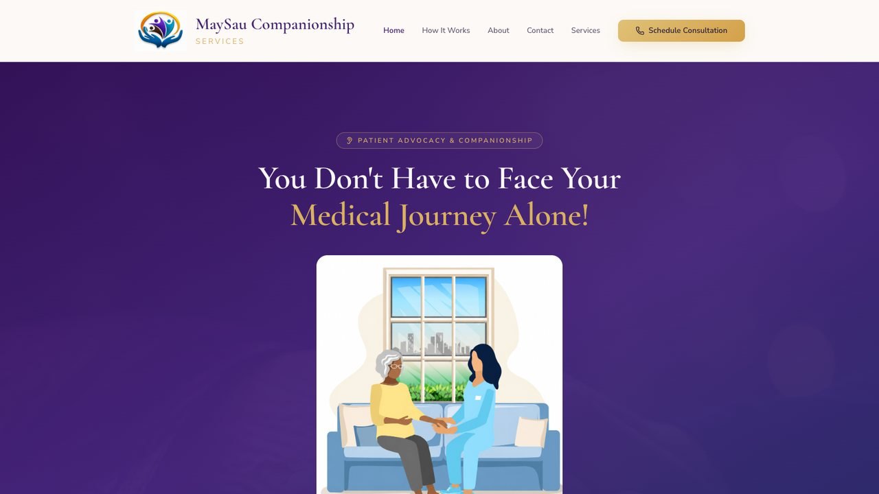 MaySau Companionship Services homepage